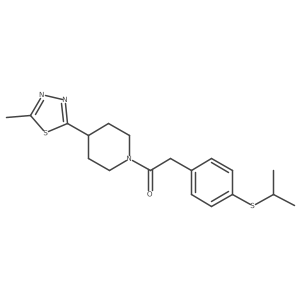 2-(4-(Isopropylthio)phenyl)-1-(4-(5-methyl-1,3,4-thiadiazol-2-yl)piperidin-1-yl)ethanone Structure