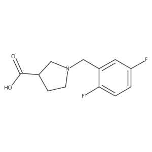 1-[(2,5-Difluorophenyl)methyl]pyrrolidine-3-carboxylic acid结构式