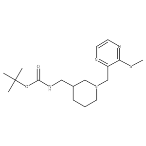 Tert-butyl ((1-((3-(methylthio)pyrazin-2-yl)methyl)piperidin-3-yl)methyl)carbamate结构式