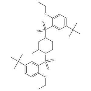 1,4-Bis(5-tert-butyl-2-ethoxybenzenesulfonyl)-2-methylpiperazine结构式