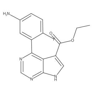 ethyl 4-(5-amino-2-fluorophenyl)-7H-pyrrolo[2,3-d]pyrimidine-5-carboxylate结构式