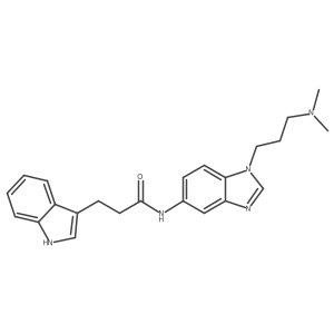 N-{1-[3-(dimethylamino)propyl]-1H-benzimidazol-5-yl}-3-(1H-indol-3-yl)propanamide结构式