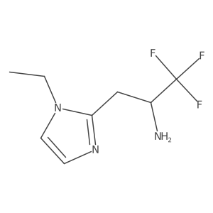 3-(1-ethyl-1H-imidazol-2-yl)-1,1,1-trifluoropropan-2-amine结构式