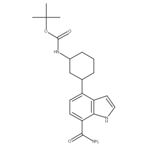 tert-butyl (3-(7-carbamoyl-1H-indol-4-yl)cyclohexyl)carbamate Structure