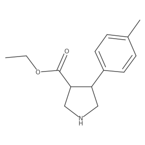 Ethyl 4-(4-methylphenyl)pyrrolidine-3-carboxylate结构式