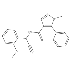 N-[cyano(2-methoxyphenyl)methyl]-1-methyl-5-phenyl-1H-pyrazole-4-carboxamide结构式