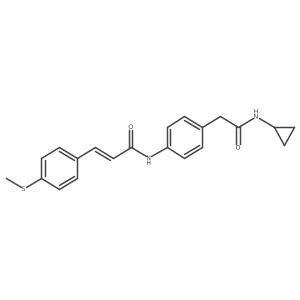 (E)-N-(4-(2-(cyclopropylamino)-2-oxoethyl)phenyl)-3-(4-(methylthio)phenyl)acrylamide结构式