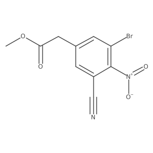 Methyl 3-bromo-5-cyano-4-nitrophenylacetate结构式
