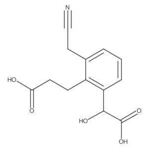 2-(2-Carboxyethyl)-3-(cyanomethyl)mandelic acid Structure
