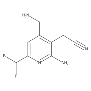 2-(2-Amino-4-(aminomethyl)-6-(difluoromethyl)pyridin-3-yl)acetonitrile结构式