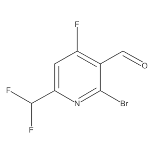 2-Bromo-6-(difluoromethyl)-4-fluoronicotinaldehyde结构式