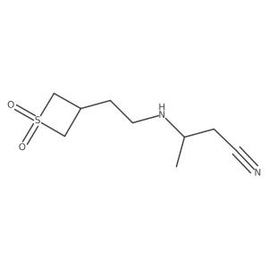 3-((2-(1,1-Dioxidothietan-3-yl)ethyl)amino)butanenitrile Structure