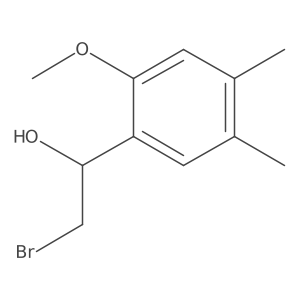 2-Bromo-1-(2-methoxy-4,5-dimethylphenyl)ethan-1-ol结构式