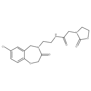N-(2-(7-chloro-3-oxo-2,3-dihydrobenzo[f][1,4]oxazepin-4(5H)-yl)ethyl)-2-(2-oxooxazolidin-3-yl)acetamide结构式