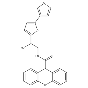 N-(2-hydroxy-2-(5-(thiophen-3-yl)furan-2-yl)ethyl)-9H-xanthene-9-carboxamide结构式