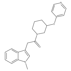 2-(1-methyl-1H-indol-3-yl)-1-(3-(pyridin-4-yloxy)piperidin-1-yl)ethanone Structure