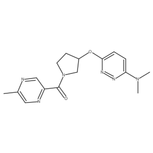 (3-((6-(Dimethylamino)pyridazin-3-yl)oxy)pyrrolidin-1-yl)(5-methylpyrazin-2-yl)methanone结构式