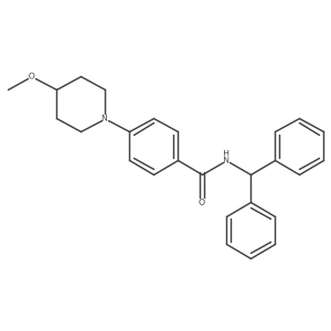 N-benzhydryl-4-(4-methoxypiperidin-1-yl)benzamide结构式