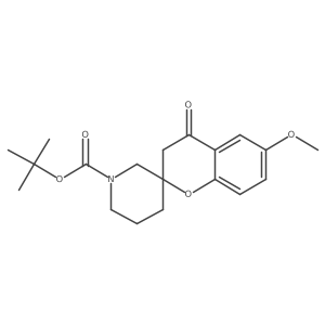 tert-Butyl 6-methoxy-4-oxo-3,4-dihydrospiro[1-benzopyran-2,3'-piperidine]-1'-carboxylate Structure