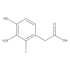 Benzeneacetic acid, 3-amino-4-hydroxy-2-iodo- Structure