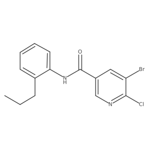 5-bromo-6-chloro-N-(2-propylphenyl)pyridine-3-carboxamide Structure