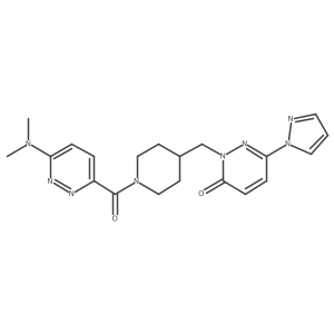 2-({1-[6-(dimethylamino)pyridazine-3-carbonyl]piperidin-4-yl}methyl)-6-(1H-pyrazol-1-yl)-2,3-dihydropyridazin-3-one结构式
