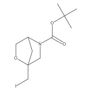 Tert-butyl 1-(iodomethyl)-2-oxa-5-azabicyclo[2.2.1]heptane-5-carboxylate结构式