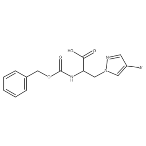 2-{[(benzyloxy)carbonyl]amino}-3-(4-bromo-1H-pyrazol-1-yl)propanoic acid Structure