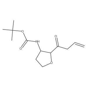 rac-tert-butyl N-[(2R,3S)-2-(but-3-enoyl)oxolan-3-yl]carbamate结构式