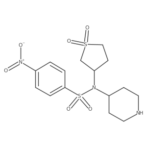 N-(1,1-dioxo-1lambda6-thiolan-3-yl)-4-nitro-N-(piperidin-4-yl)benzene-1-sulfonamide Structure