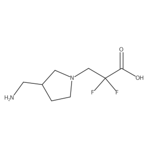 3-[3-(Aminomethyl)pyrrolidin-1-yl]-2,2-difluoropropanoic acid Structure