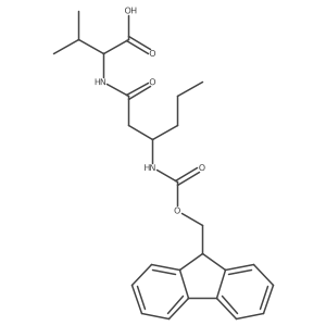 (2S)-2-[(3R)-3-({[(9H-fluoren-9-yl)methoxy]carbonyl}amino)hexanamido]-3-methylbutanoic acid结构式