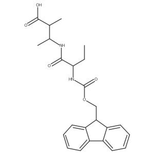 3-[(2S)-2-({[(9H-fluoren-9-yl)methoxy]carbonyl}amino)butanamido]-2-methylbutanoic acid结构式