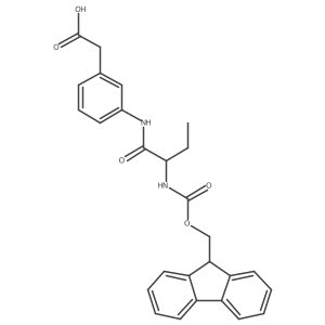 2-{3-[2-({[(9H-fluoren-9-yl)methoxy]carbonyl}amino)butanamido]phenyl}acetic acid结构式