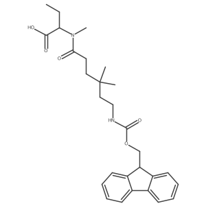 2-[6-({[(9H-fluoren-9-yl)methoxy]carbonyl}amino)-N,4,4-trimethylhexanamido]butanoic acid Structure