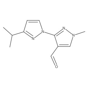 1-methyl-3-[3-(propan-2-yl)-1H-pyrazol-1-yl]-1H-pyrazole-4-carbaldehyde结构式