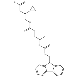 3-cyclopropyl-4-[4-({[(9H-fluoren-9-yl)methoxy]carbonyl}amino)pentanamido]butanoic acid结构式