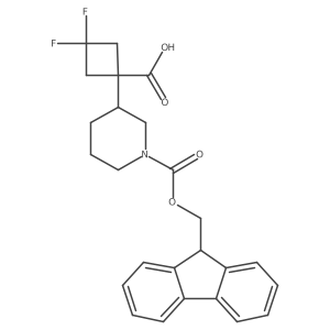 1-{1-[(9H-fluoren-9-ylmethoxy)carbonyl]piperidin-3-yl}-3,3-difluorocyclobutane-1-carboxylic acid结构式