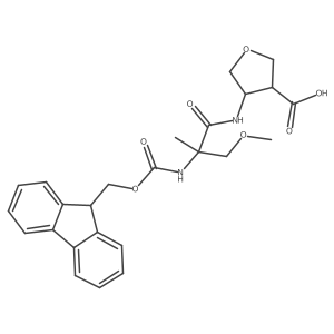 4-[2-({[(9H-fluoren-9-yl)methoxy]carbonyl}amino)-2-(methoxymethyl)propanamido]oxolane-3-carboxylic acid结构式