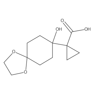 1-{8-Hydroxy-1,4-dioxaspiro[4.5]decan-8-yl}cyclopropane-1-carboxylic acid结构式