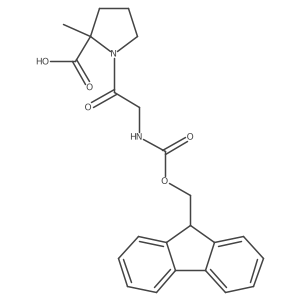 1-[2-({[(9H-fluoren-9-yl)methoxy]carbonyl}amino)acetyl]-2-methylpyrrolidine-2-carboxylic acid结构式