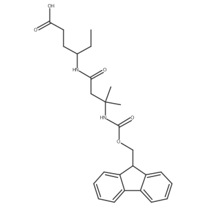 4-[3-({[(9H-fluoren-9-yl)methoxy]carbonyl}amino)-3-methylbutanamido]hexanoic acid结构式