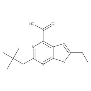 2-(2,2-Dimethylpropyl)-6-ethylthieno[2,3-d]pyrimidine-4-carboxylic acid结构式