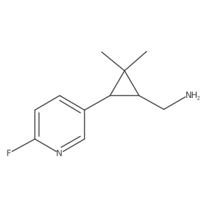 rac-[(1R,3R)-3-(6-fluoropyridin-3-yl)-2,2-dimethylcyclopropyl]methanamine结构式
