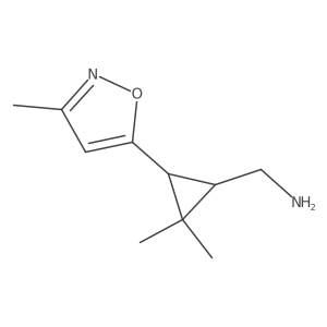 rac-[(1R,3R)-2,2-dimethyl-3-(3-methyl-1,2-oxazol-5-yl)cyclopropyl]methanamine结构式