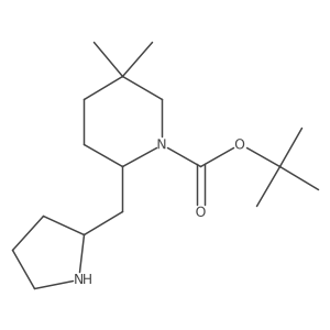 Tert-butyl 5,5-dimethyl-2-[(pyrrolidin-2-yl)methyl]piperidine-1-carboxylate结构式