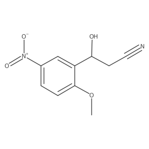 3-Hydroxy-3-(2-methoxy-5-nitrophenyl)propanenitrile结构式