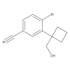 4-Bromo-3-[1-(hydroxymethyl)cyclobutyl]benzonitrile结构式