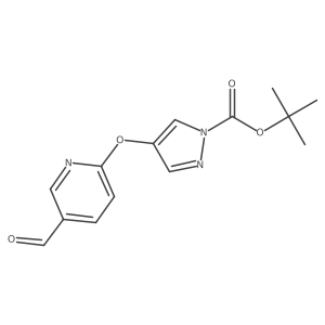 tert-Butyl 4-((5-formylpyridin-2-yl)oxy)-1H-pyrazole-1-carboxylate结构式