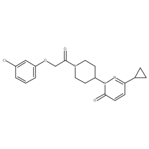 2-{1-[2-(3-Chlorophenoxy)acetyl]piperidin-4-yl}-6-cyclopropyl-2,3-dihydropyridazin-3-one结构式